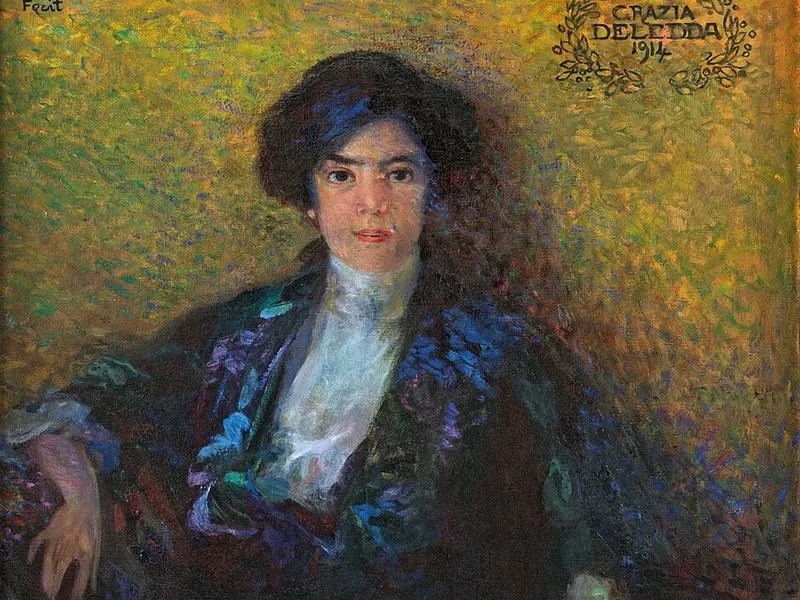 1866-Plinio Nomellini - Ritratto di Grazia Deledda